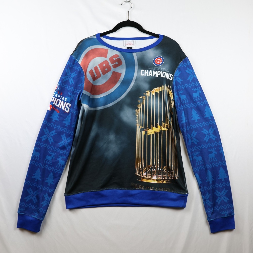 Chicago Cubs Shirt Mens Small MLB Baseball World Series Champions 2016 Pullover